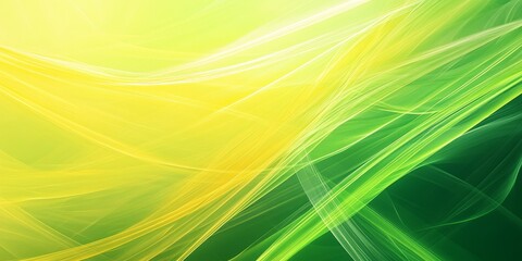 Obraz premium Vibrant bright green and yellow abstract background features lines of yellow gracefully transitioning into a darker green shade at the bottom, creating a stunning visual effect.