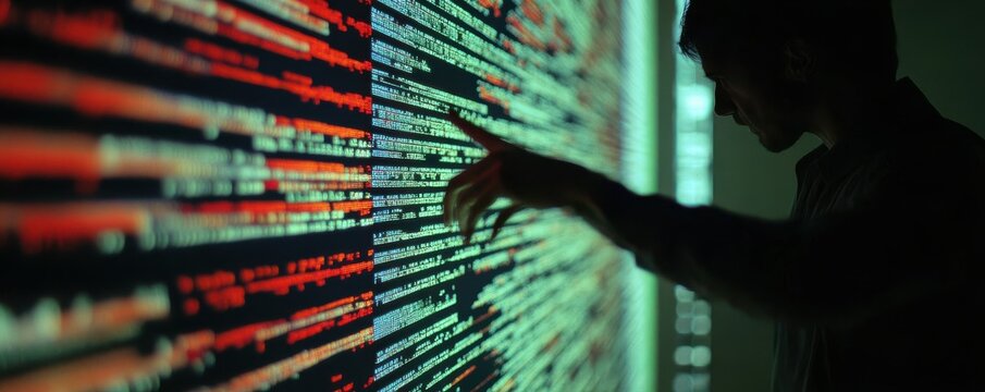 An image of a computer screen showing the sequence and analysis of genetic code.