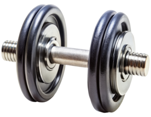 Metal Fitness Gym Dumbbell Isolated on White Background, Workout Equipment
