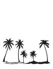 Fototapeta premium Palm Or Coconut Tree Silhouette Vector illustration