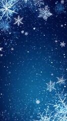 Winter background with snowflakes and bokeh. Christmas background