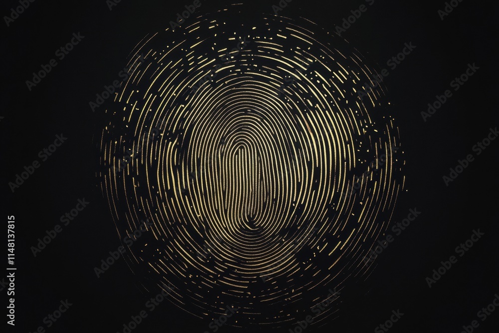 Aufkleber digital fingerprint graphic with copy space in a dark background for design and security concepts. g