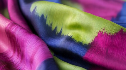 Vibrant Ikat Patterned Fabric Draped Softly
