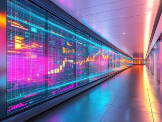 Digital display tracking inventory turnover and management KPIs, selective focus, analytics theme, ethereal, overlay, computer monitor backdrop