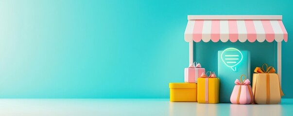 Personalized marketing, AI-driven customer insights, 3D illustration, targeted advertising concept