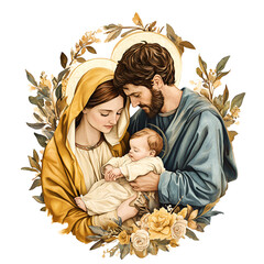 Retro Nativity Clipart Vector Illustration