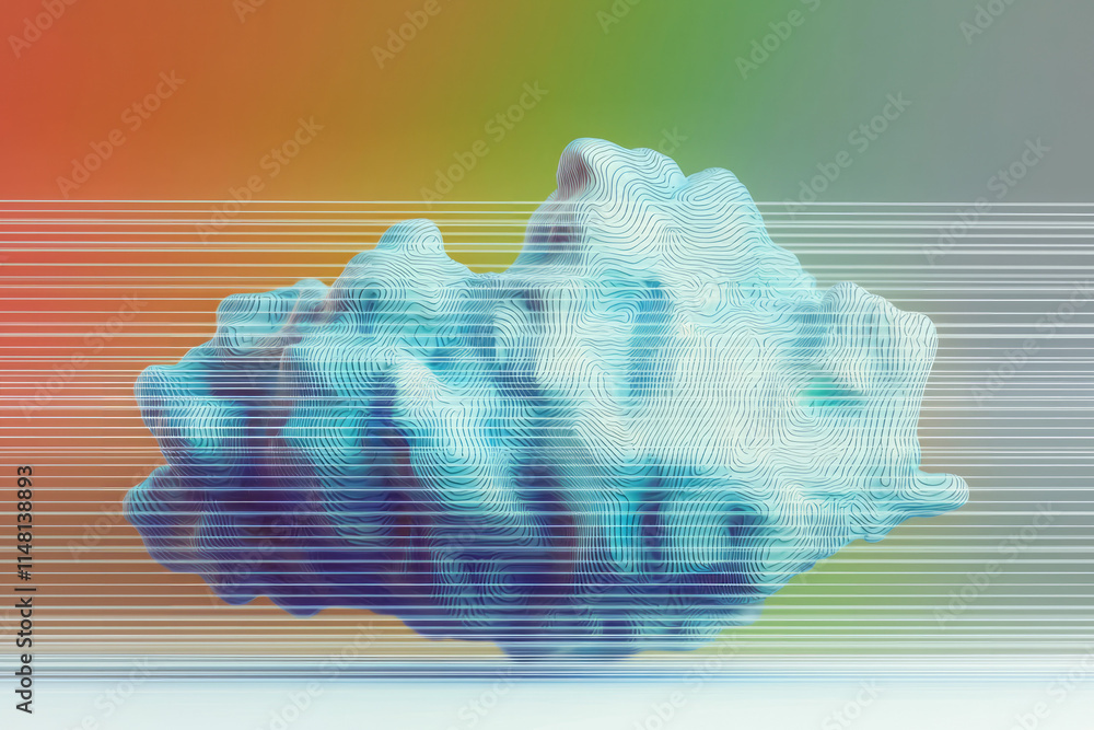 Poster a cloud with lines in the background
