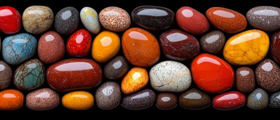 Colorful Polished Gemstones  Natural Stone Texture  Background Image