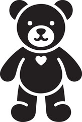 Obraz premium valentine teddy vector, Teddy bear logo illustration, Teddy bear silhouette vector black and white