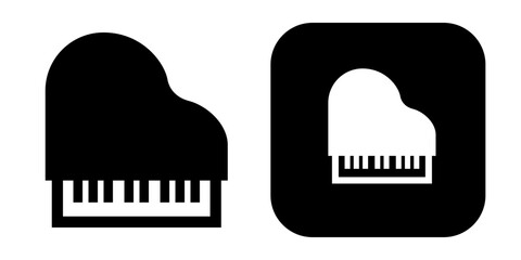 Icons related to piano and music