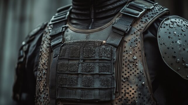 Futuristic Military Tactical Vest, Combat Armor, Dark, Worn, Protective Gear, Urban Warfare, PostApo