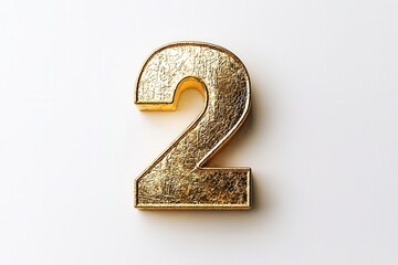 Golden number two decoration suitable for celebrations, events, or as part of a creative display in various settings