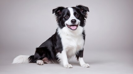 Happy Border Collie Dog Studio Portrait  Pet Photography  Canine Image