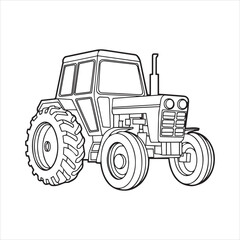 a drawing of a tractor