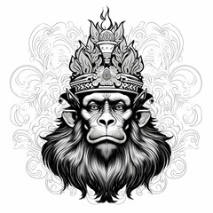 Obraz premium a monkey with a crown on its head smoke