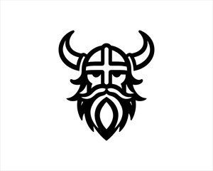 Viking Logo Design Vector Template