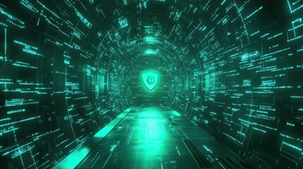 Obraz premium Cyber security software abstract concept vector illustration. Information security software, antivirus solution, cybersecurity program, network safety, corporate data protection abstract metaphor.