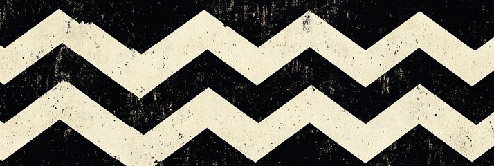 Distressed chevron pattern in black and beige.