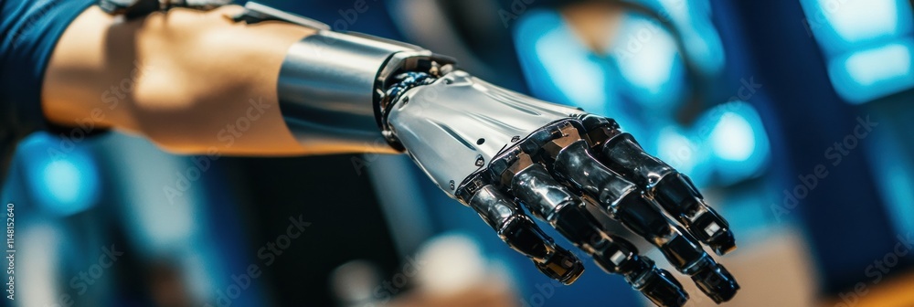 Leinwandbilder prosthetic arm demonstrating advanced functionality with sustainable design in modern technology set