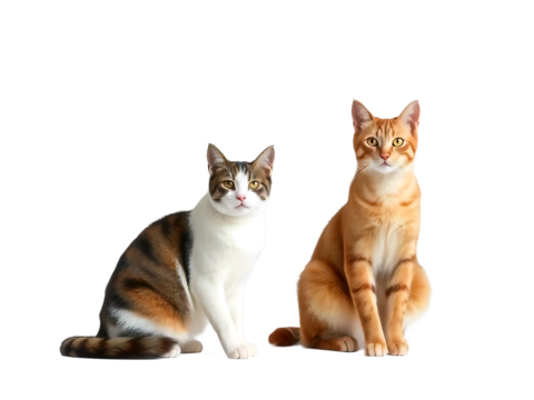 Cat on white background. Cats isolated on white background. Cats and kittens concept 