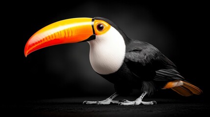 Obraz premium Majestic Toucan Bird Wildlife Photography 4K Cinematic Lighting Exotic Bird Vibrant C