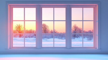 Cozy glowing windows emitting warm light a serene home setting isolated a white background