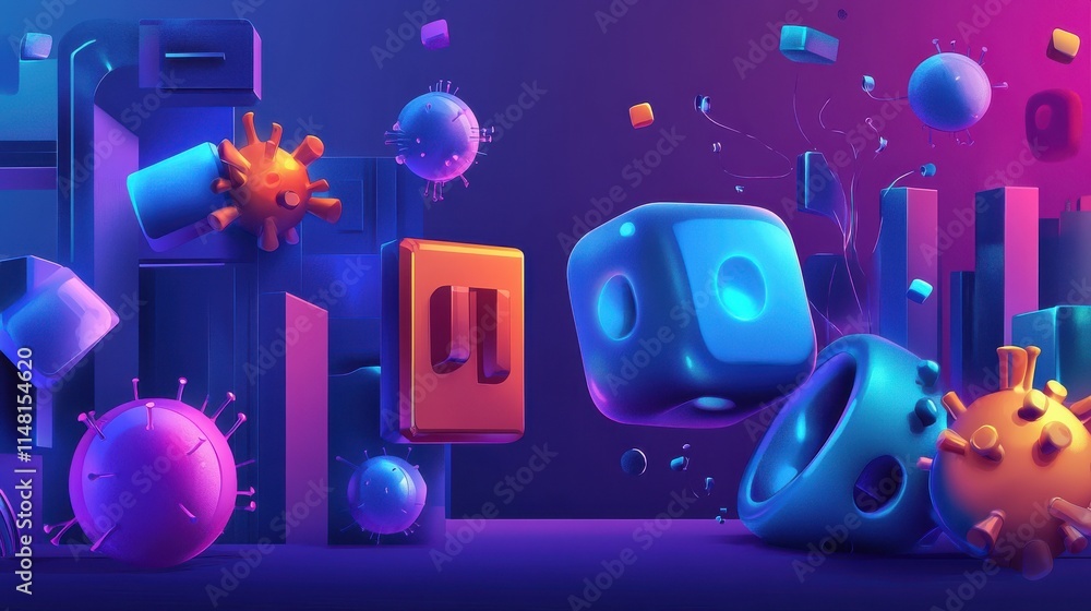 Poster spyware development abstract concept vector illustration set. malware and computer virus, industrial