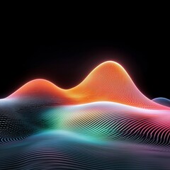Abstract Glowing Lines  Colorful Waves  Digital Landscape  Futuristic Background  Technolo