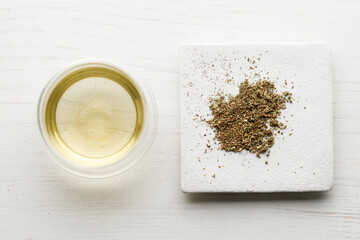 cup of hot tea and tea bag