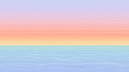 Obraz premium Pastel Seascape Tranquil Sunset Over Calm Ocean Waters