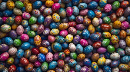 Fototapeta premium A Colorful Collection of Hand-Painted Easter Eggs