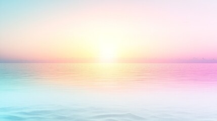 Obraz premium Pastel Sunset Over Calm Ocean Waters and Sandy Beach