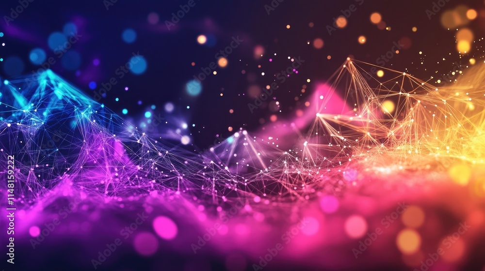 Aufkleber vibrant abstract background with colorful light effects and patterns