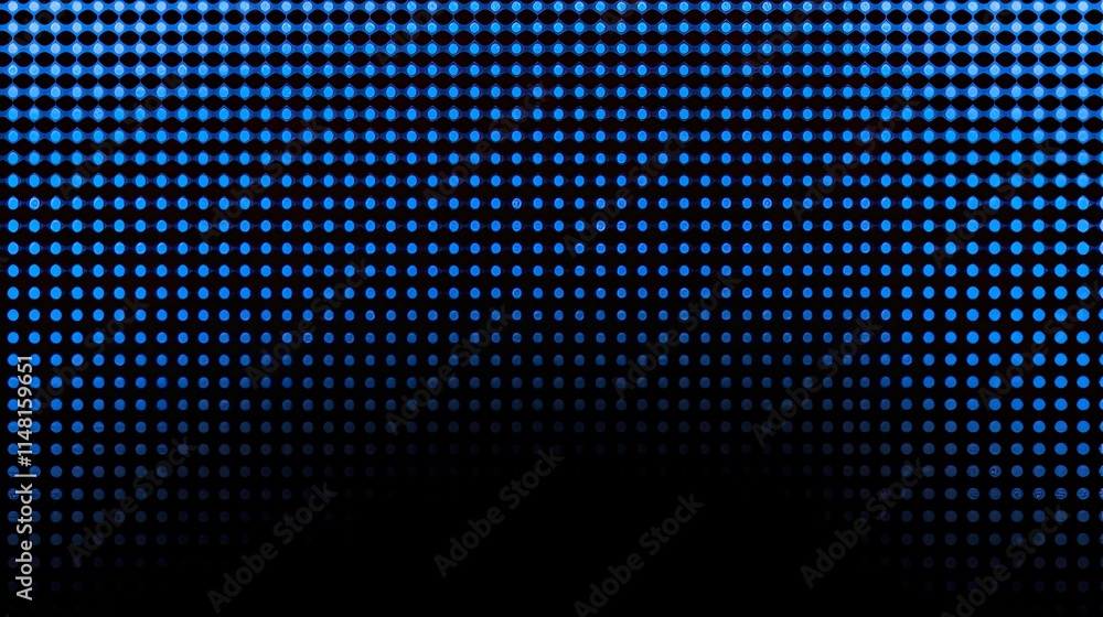 Poster Blue and Black Abstract Pattern with Dots and Gradients for Design
