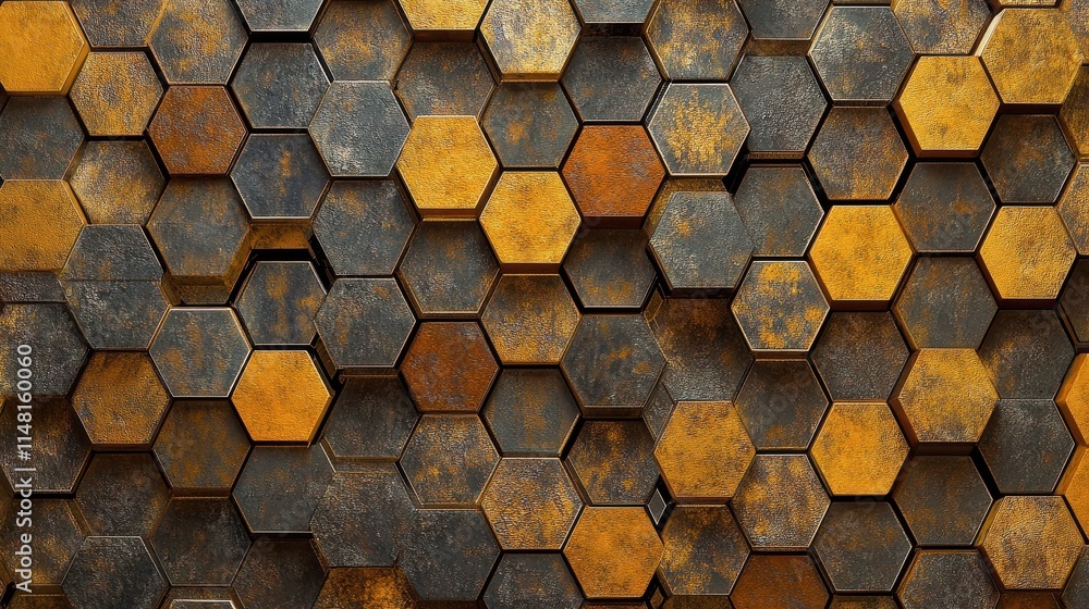 Poster hexagons pattern. geometric abstract background with simple hexagonal elements. medical, technology 