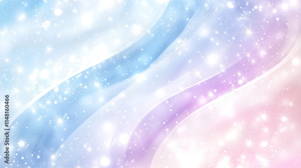 Poster Pastel Wave Background with Sparkling Lights and Glimmering Texture
