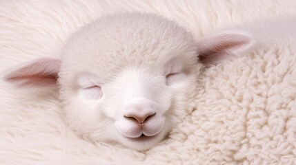 Obraz premium Peaceful Lamb Asleep in Soft Fleece
