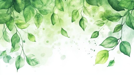 transparent background vibrant watercolor greenery vector collection