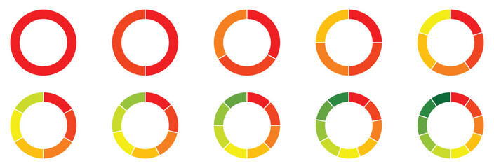 Circle graph icon set. Circle divided diagram set. Graph icon pie shape section chart. 3, 4, 5, 6, 7, 8, 9, graph icon pie shape section chart. Segment circle round vector 8, 9 divide infographic icon