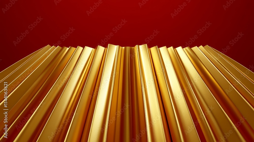 Poster golden textured lines background with red accent for elegant design and luxury themes in various app