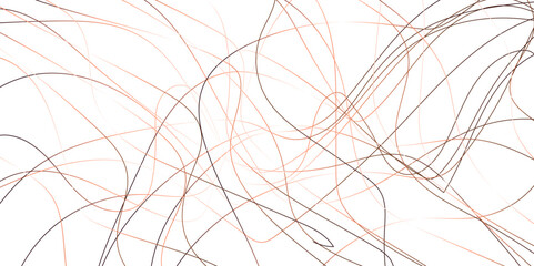Obraz premium Random line pattern background. Decorative pattern with tangled curved lines. Horizontal template with chaotic brown lines. Scribble line art image. Simple vector illustration. 