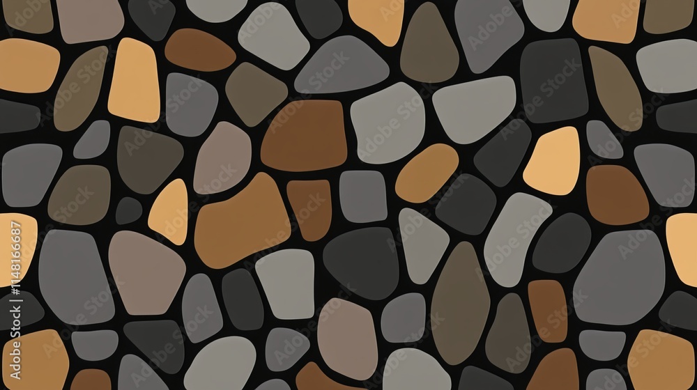 Poster seamless pebble stone texture pattern background