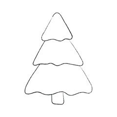 Minimalist Christmas Tree in Line Art Style