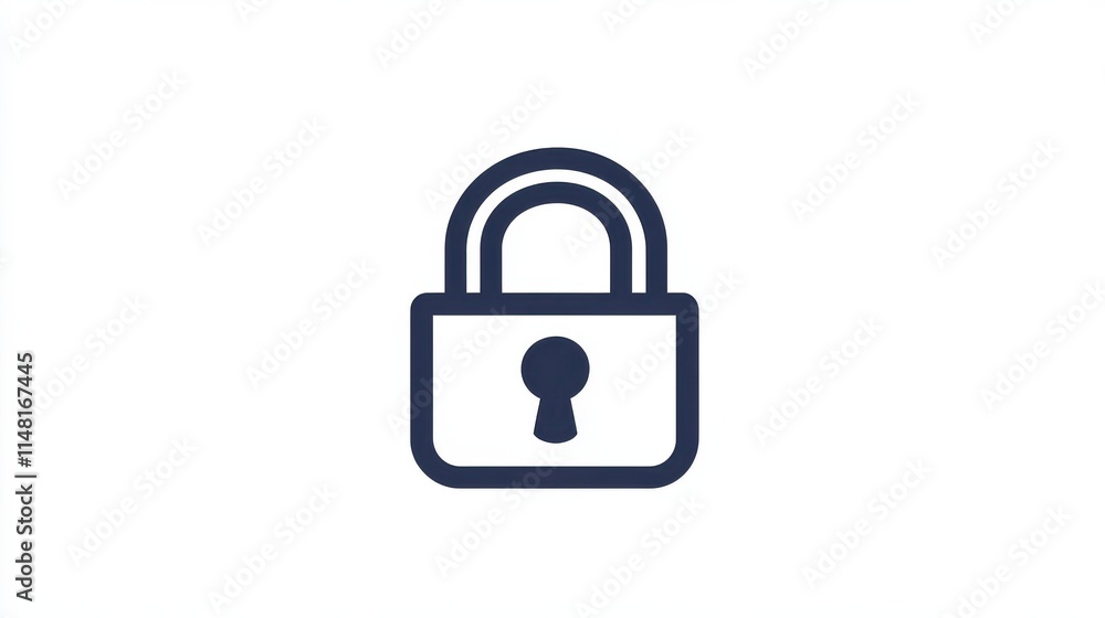 Poster padlock icon. element of cybersecurity icon for mobile concept and web apps. glyph style padlock ico