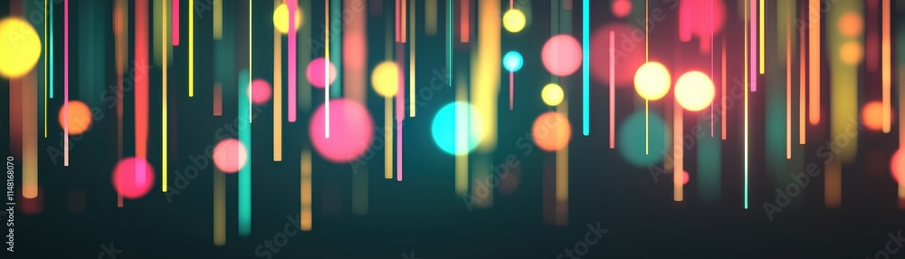 Poster colorful light streaks create a vibrant, dynamic background effect, clean ai pipeline representation