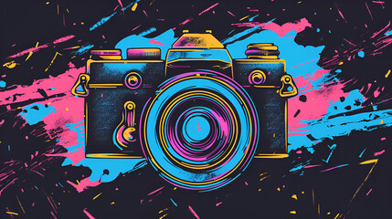 Colourful vector pattern of camera 