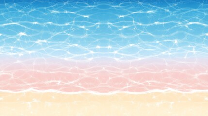 Serene Beachscape Pastel Ocean and Sandy Shore