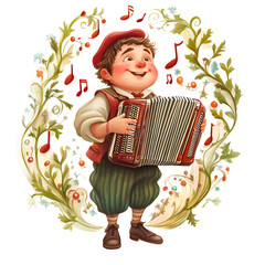 Christmas Music Clipart Vector Illustration