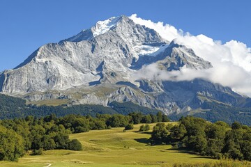 landscape of the mountains - austrian alps. Beautiful simple AI generated image