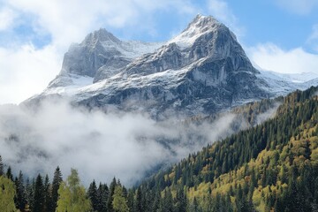 landscape of the mountains - austrian alps. Beautiful simple AI generated image